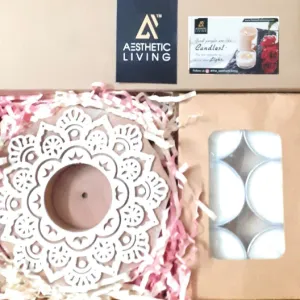 Surajmukhi Wooden T-Light Holder Decorative Candle Display