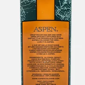 Aspen by Coty men cologne fresh green woody everyday fragrance