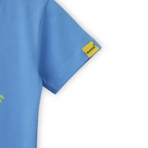 All Aboard Blue Dino Cotton T Shirt for Boys
