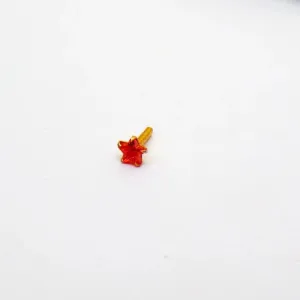 Beautiful Gold Plated Nose Pin CRYTAL STONE STAR RED Wedding Nose Ring Fashion Gift Jewellry PACK OF 1
