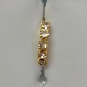 Diamond Nose RING GOLE 5 NUG DOUBLE Diamond Nose RING For Women and Girl PACK OF 1