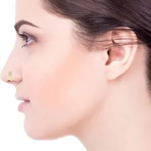 Beautiful Gold Plated Nose Pin U LONG 7...
