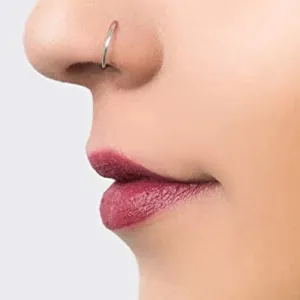 GIRLS Nose RING SILVER DOUBLE Diamond Nose pin For Women and Girl PACK OF 5