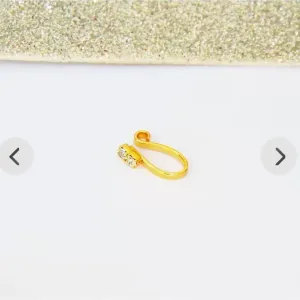 Beautiful Gold Plated Nose Pin U Shap 2 nug Weddinge Ring Fashion Gift Jewellry PACK OF 1