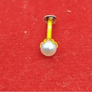 Beautiful Gold Plated Nose Pin PEARL WHI...