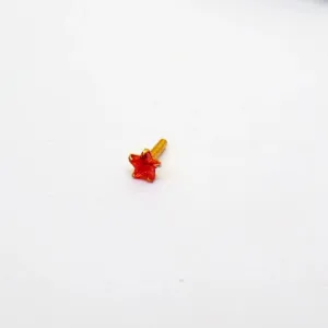 Beautiful Gold Plated Nose Pin CRYTAL STONE STAR RED Wedding Nose Ring Fashion Gift Jewellry PACK OF 1