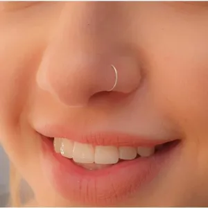 Moonbeam Nose Ring SILVER Nose RING For Women and Girl SILVER PACK OF 02