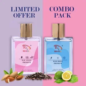 Red Vocal Wild Rock Premium (Men) With Floral Romance Luxury (Women) 100ml Perfume Spray.