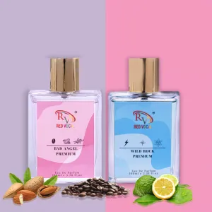 Red Vocal Wild Rock Premium (Men) With Floral Romance Luxury (Women) 100ml Perfume Spray.