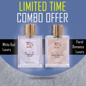 Red Vocal White Oud Luxury (Unisex) with Floral Romance Luxury (Women) Eau de Parfum Combo – 2 x 100ml