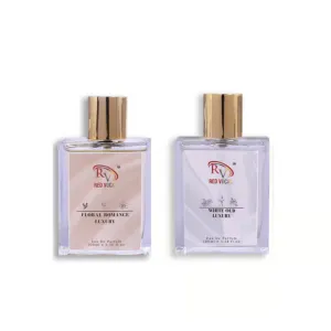 Red Vocal Floral Romance Luxury (Women) with White Oud Luxury (Unisex) 100ml Perfume Spray Combo – 2 x 100ml