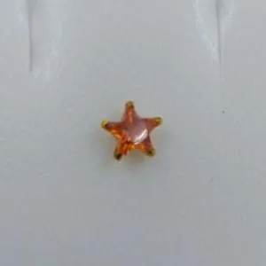 Beautiful Gold Plated Nose Pin CRYTAL STONE FIVE STAR ORANGE Wedding Nose Ring Fashion Gift Jewellry PACK OF 1