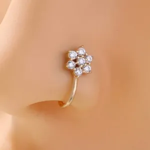 Gold-plated Plated Metal, Alloy, Brass, Nose Stud 7 Nug U Shap