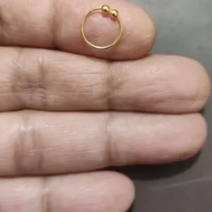 Nose RING GOLD BOLL For Women & Girl GOLD PLATED PACK OF 2