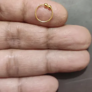 GIRLS Nose RING GOLD BOLL DOUBLE Diamond Nose pin For Women and Girl PACK OF 1
