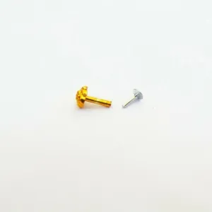 Beautiful Gold Plated Nose Pin GOLE PITAL Self Design Wedding Nose Ring Fashion Gift Jewellry PACK OF 1