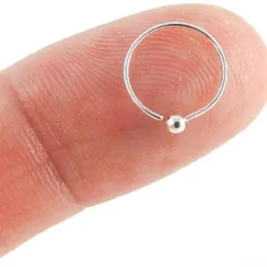 Gold-plated, Rhodium Plated Brass, Metal, Alloy, Stone Nose Ring ONE BOLL SILVER PACK OF 1