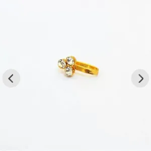 Beautiful Gold Plated Nose Pin U Shape 3 Nug Wedding Nose Ring Fashion Gift Jewellry PACK OF 1