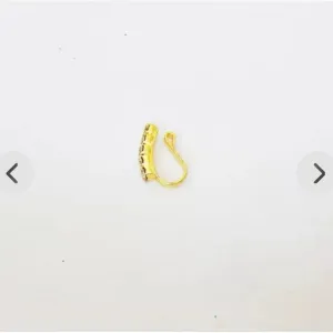 Beautiful Gold Plated Nose Pin U Shape 5 Nug Wedding Nose Ring Fashion Gift Jewellry PACK OF 1