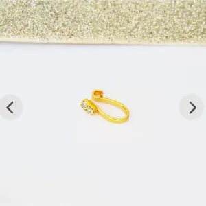 Beautiful Gold Plated Nose Pin U Shap 2 nug Weddinge Ring Fashion Gift Jewellry PACK OF 1