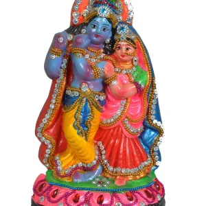Simonart Radha Krishna Clay Idol Handicr...