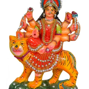 Simonart Durga Maa Clay Handicraft Home Decor