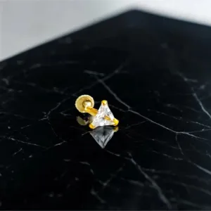 GIRLS Nose PIN Diamond Nose pin Star/Tikona/Chakor For Women and Girl PACK OF 3