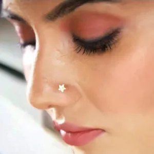 GIRLS Nose PIN Diamond Nose pin Star/Tikona/Chakor For Women and Girl PACK OF 3