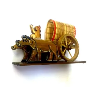 Simonart Wooden Bullock Cart Handicraft...