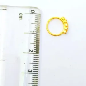 Diamond Nose RING GOLE 5 NUG DOUBLE Diamond Nose RING For Women and Girl PACK OF 1