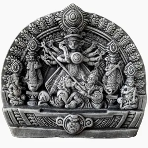 Clay Durga Maa Idol 35 Cm Traditional Ha...