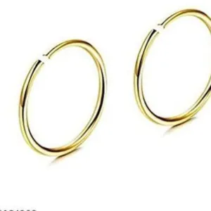 GIRLS Nose RING GOLD HEAVY DOUBLE Diamon...