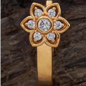 VishalCubic Zirconia Gold-plated Plated Brass Nose Ring