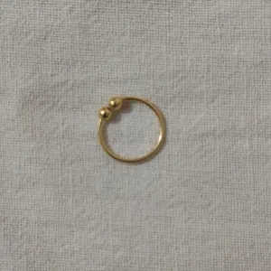 GIRLS Nose RING GOLD BOLL DOUBLE Diamond Nose pin For Women and Girl PACK OF 1