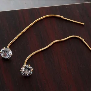 Fashion Hanging WHITE NUG Sui Dhaga Earring for Women and Girls