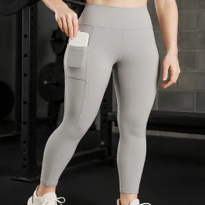 Sports Leggings 4-Way Stretch Fabric Breathable Mesh Panels