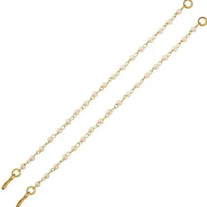 Gold Plated Ear Chain PEARL MOTI Traditional White pearl Kaan Chain