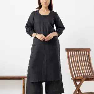 Black Straight Kurta Set for Women