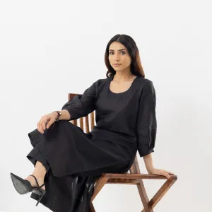 Black Straight Kurta Set for Women Stylish Ethnic Casual Wear