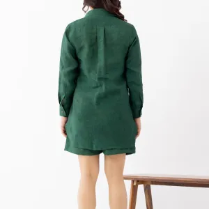 Women's Dark Green Printed Cotton Co-ord Set