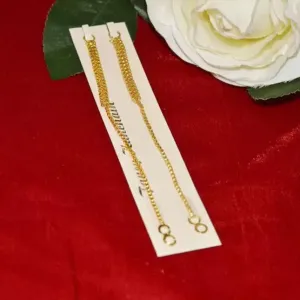Traditional Ear Chain Gold Plated Kan Chain Combo for Women & Girls Ear Thread