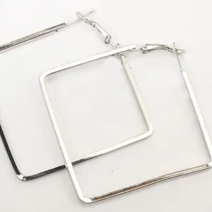 Silver CHAKOR Hoop Earrings Big Size Alloy Earring for Girls & Women Pack1 Pair