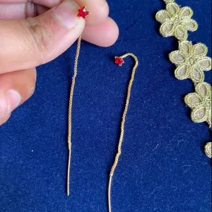 Fashion Hanging STAR RED NUG Sui Dhaga Earring for Women and Girls