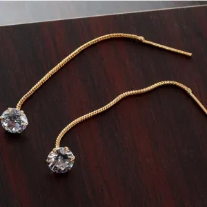 Fashion Hanging WHITE NUG Sui Dhaga Earring for Women and Girls