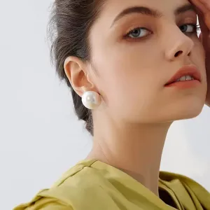 Round South Screw Back Brass Stud Earring Alloy, Brass, Metal, Stud Earring