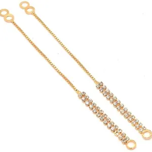Double Ladi STONE Kaan Chain Clip-on Earring Alloy Ear Brass Ear Thread