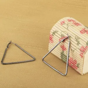 New Fancy Polished Alloy Big Triangle Hoop Earrings for Women