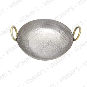 Vismays 8 Litre Heavy Base Iron Kadhai Hammered Finish