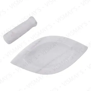 Vismays Marble Mortar Pestle Set Spice Grinder 6 Inch