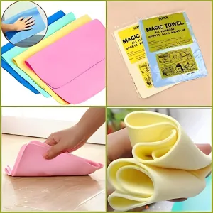 Qawvler Magic Towel Drying Reusable Water Absorbent Multipurpose Cleaning Cloth For Kitchen (Pack Of 2)